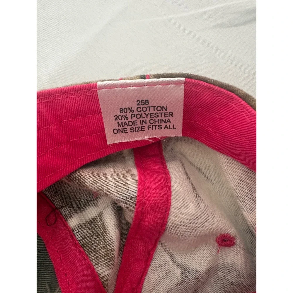 NWTF National Wild Turkey Federation Womens Camo Grey Pink Baseball Cap Hat
