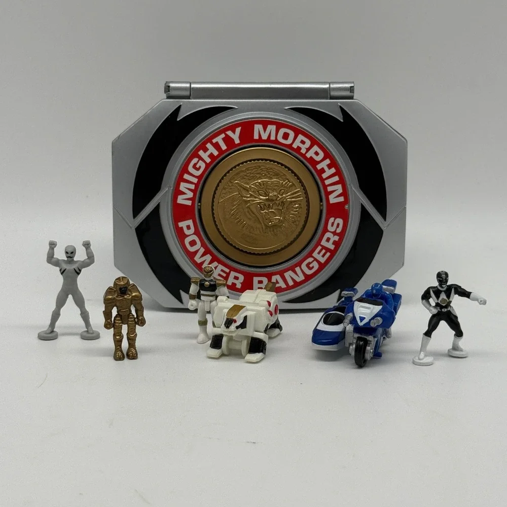 Bandai‎ Power Rangers Micro Playset 1995 Silver White Ranger Tiger Morpher Case