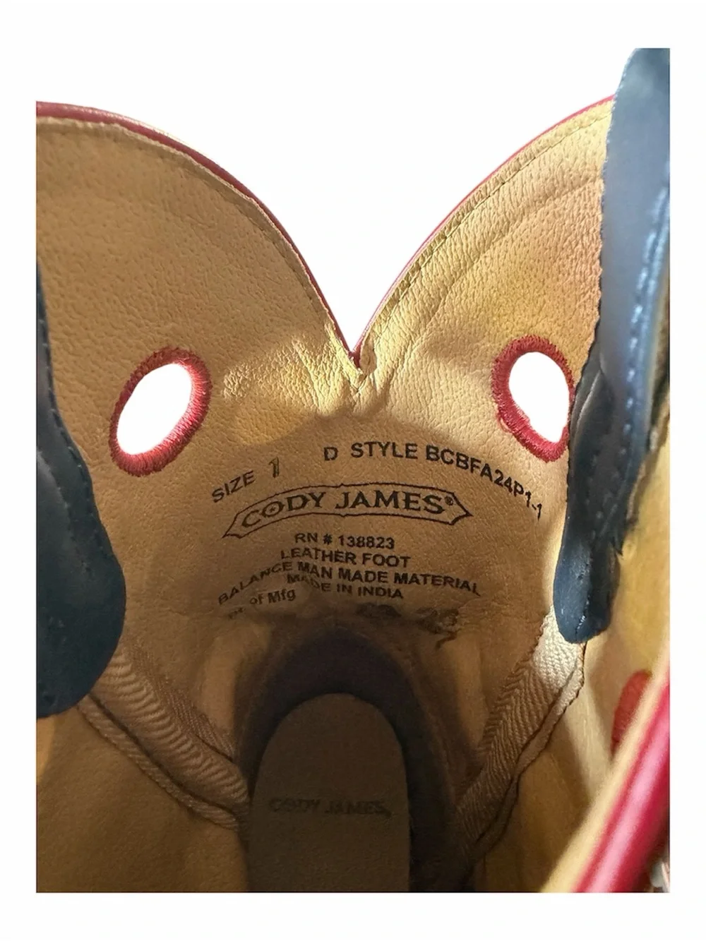 Cody James size 1 western cowboy boots