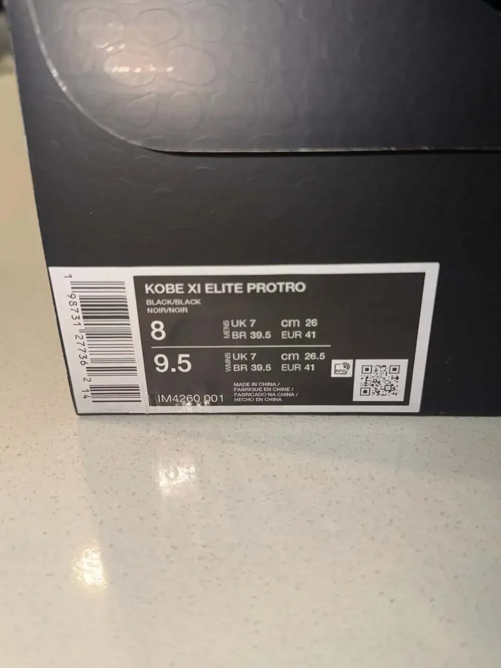 Nike Kobe XI Elite Protro Size 8 Black Metallic Gold