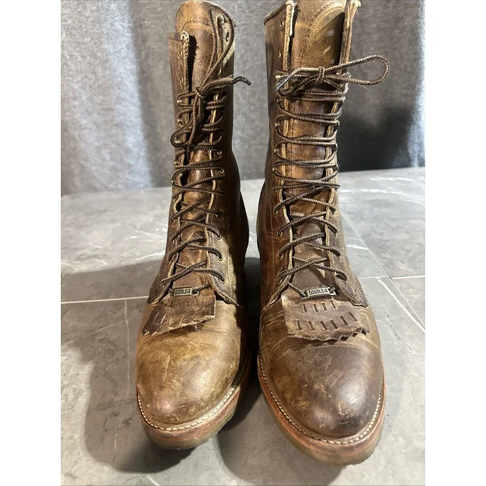 Double H Western ‘Lewis’ Logger Packer Lace Up Boots Brown DH9635 Size 10.5 EE