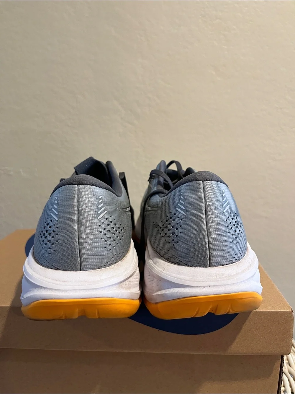 ASICS Men's Gray Athletic Running Shoes with Orange Outsole (Gel-Cumulus 28)