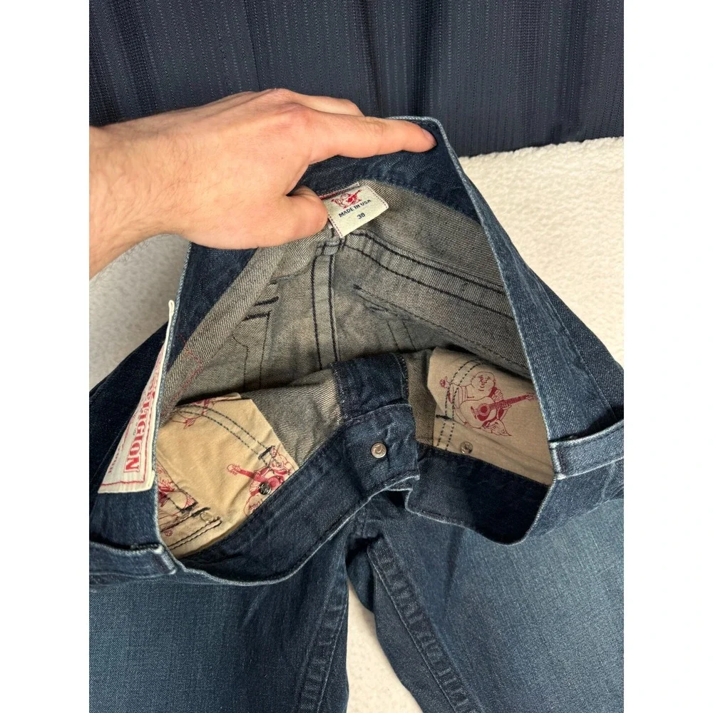 Vintage True Religion Jeans Mens 38 Fits 40x33.5 Blue Denim Straight Leg RICKY