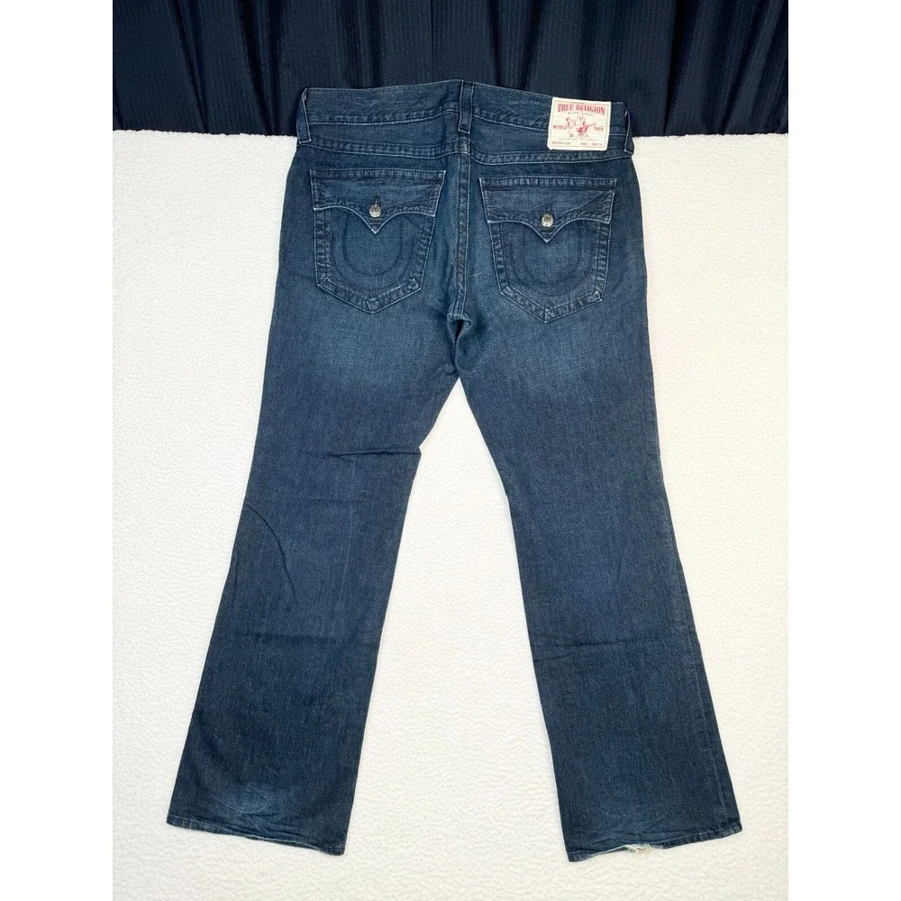 Vintage True Religion Jeans Mens 38 Fits 40x33.5 Blue Denim Straight Leg RICKY