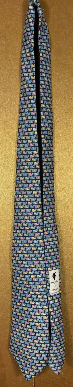 Vineyard Vines multi color whale print tie (short)