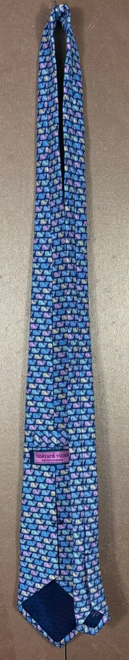 Vineyard Vines multi color whale print tie (short)