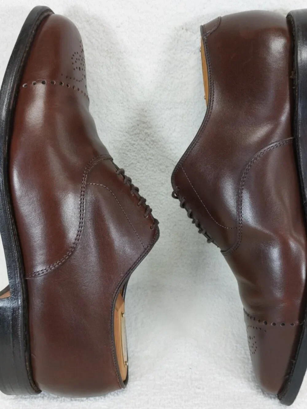 Allen Edmond Dryden Brogue Oxford Shoes Mens Size 8 D, Cap Toe, Brown Leather
