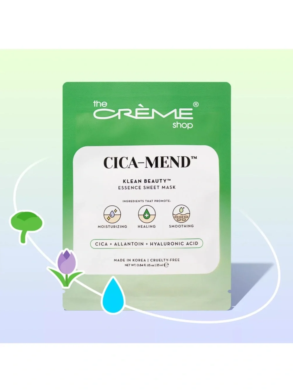 THE CRÈME SHOP Cica-Mend Klean Beauty Essence Sheet Masks 5 Pack Soothes Skin