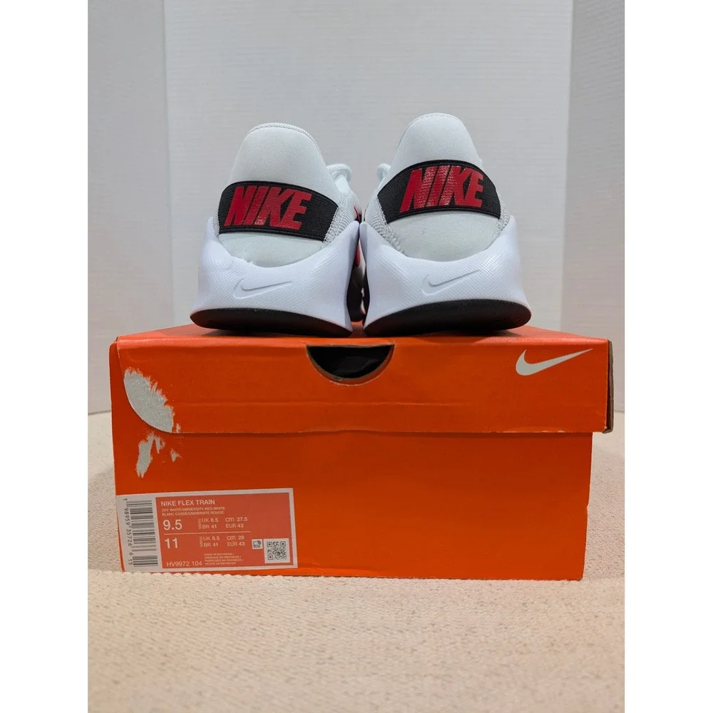 Nike Flex Train Mens 9.5 Off White University Red HV9972-104 Sneakers