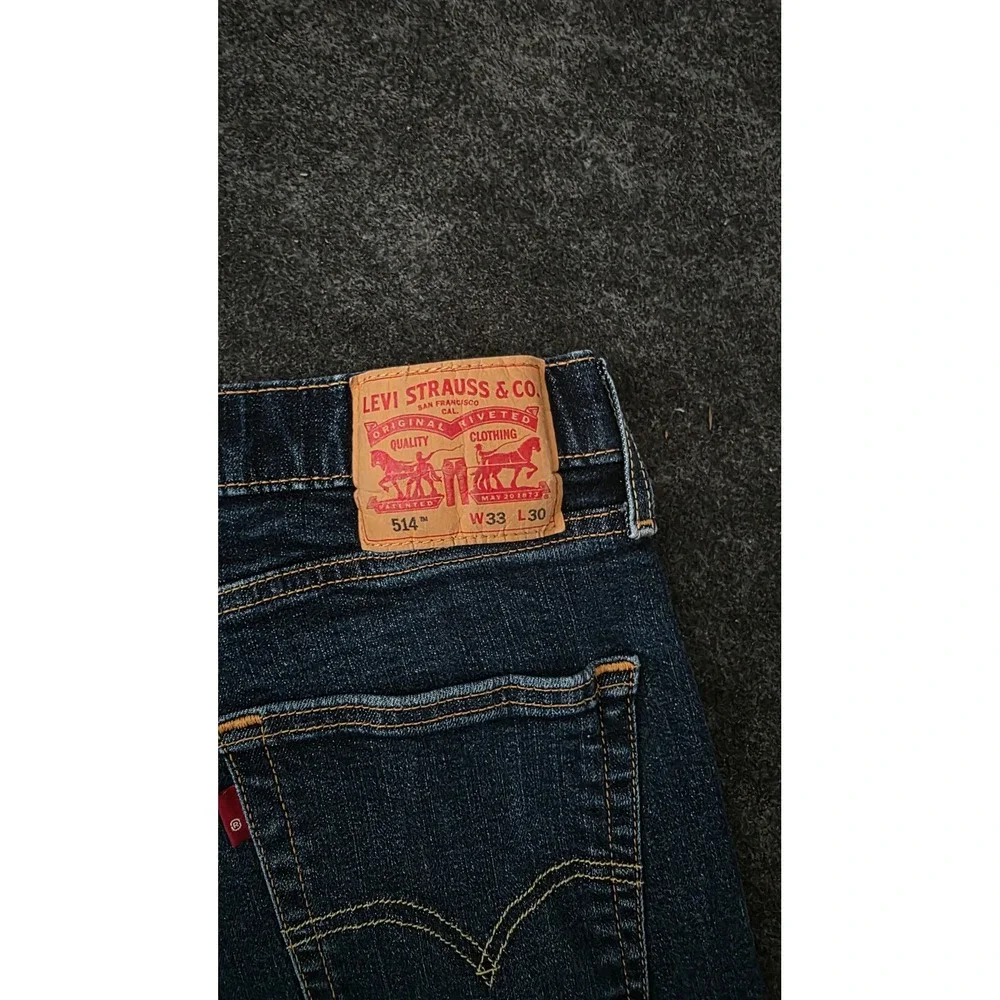 Levis 514 Straight Fit Jeans Mens 33x30 Dark Wash Blue Denim Pants