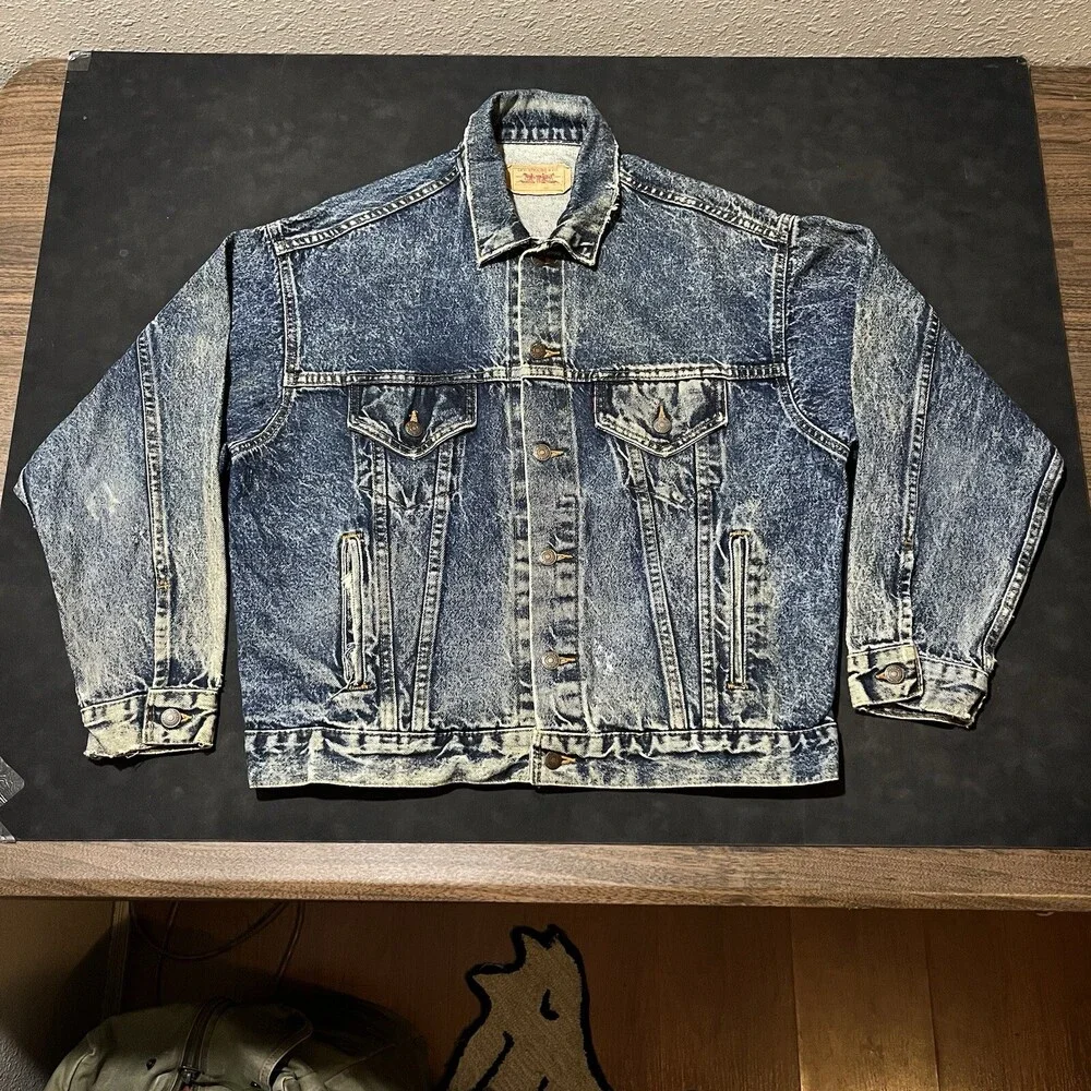 Vintage Levi's Acid Wash Jacket Type III USA Made 80s Levi Ramones the Strokes