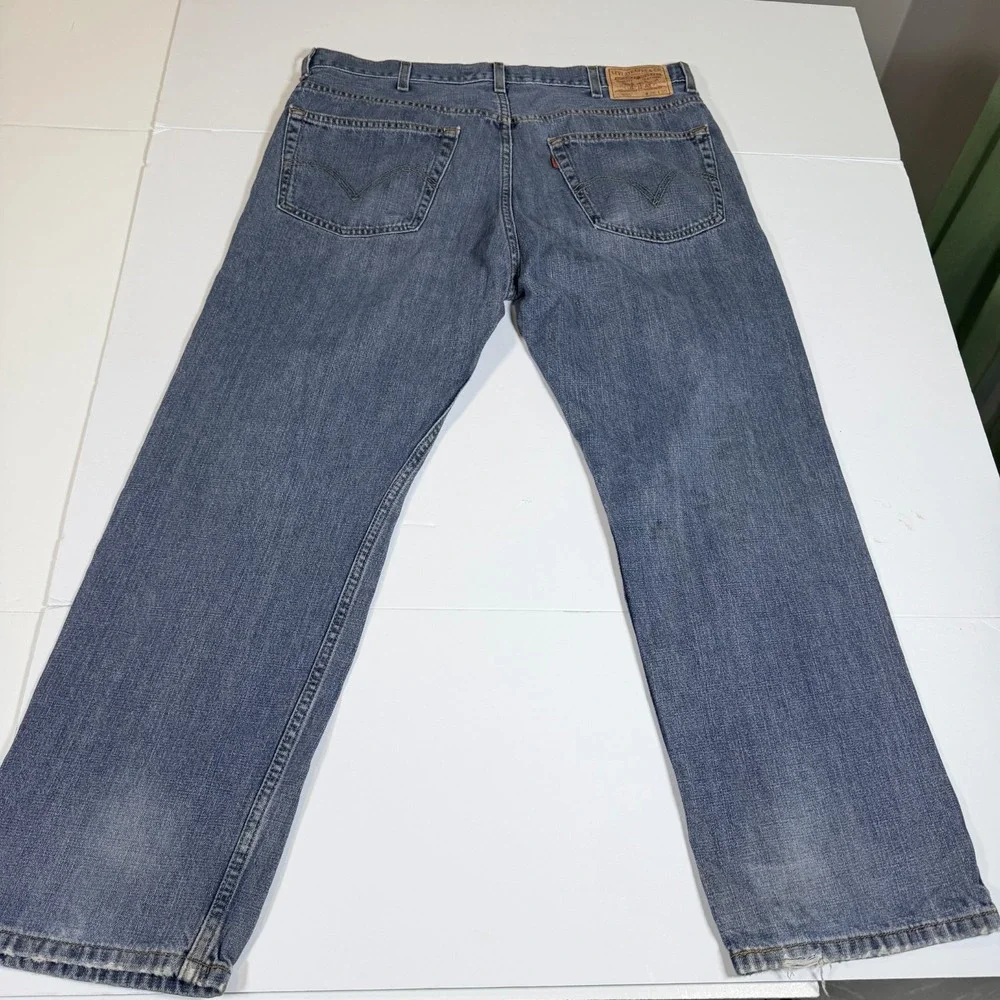 Levi's 505 Mens 38x30 Blue Denim Faded Distressed‎ Low Waist Grunge Relaxed Fit