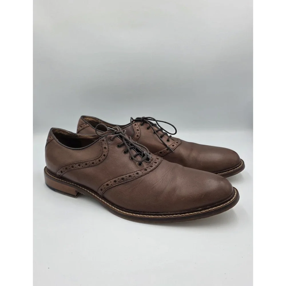 Aston Grey Collection Tokyo Mens Brown‎ Leather Oxford Classic Dress Shoes 11