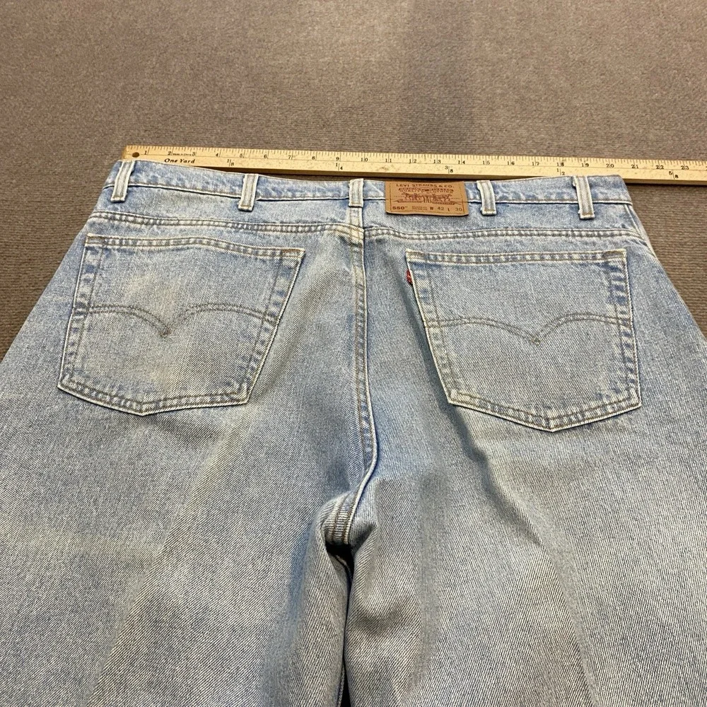 vtg Levi's 550 Jeans Mens 42 Fits 40x30 Y2K Baggy Blue Distressed‎ USA Made