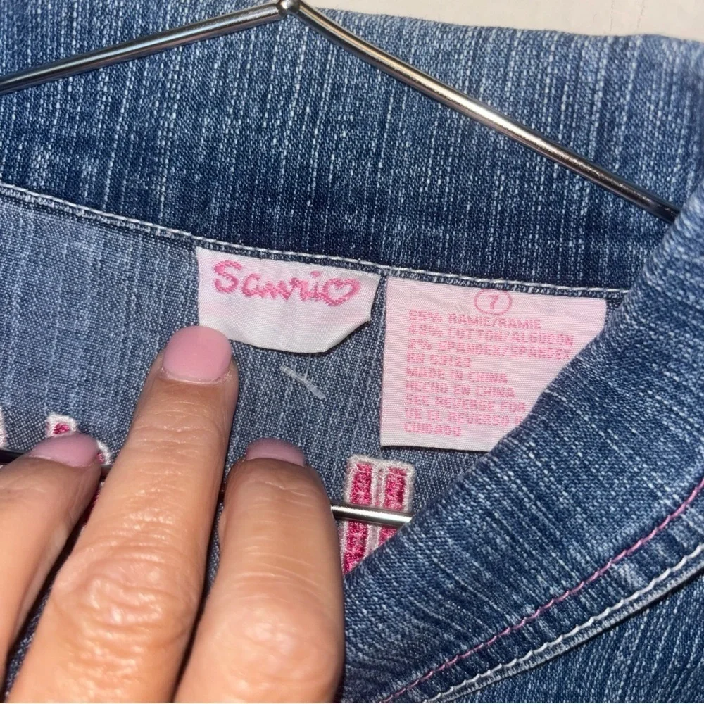 Sanrio Hello Kitty Denim Kids Jacket with Pink accents, size 7