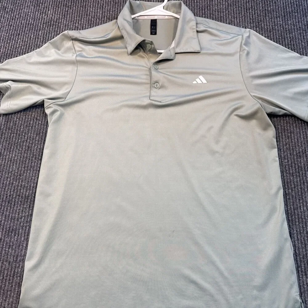 adidas Primegreen Polo Shirt Men's M Olive Green Polyester Golf HT1242 Used