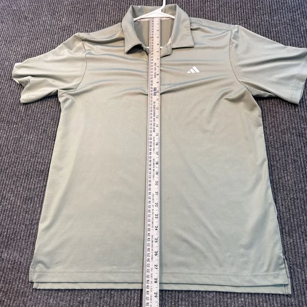 adidas Primegreen Polo Shirt Men's M Olive Green Polyester Golf HT1242 Used