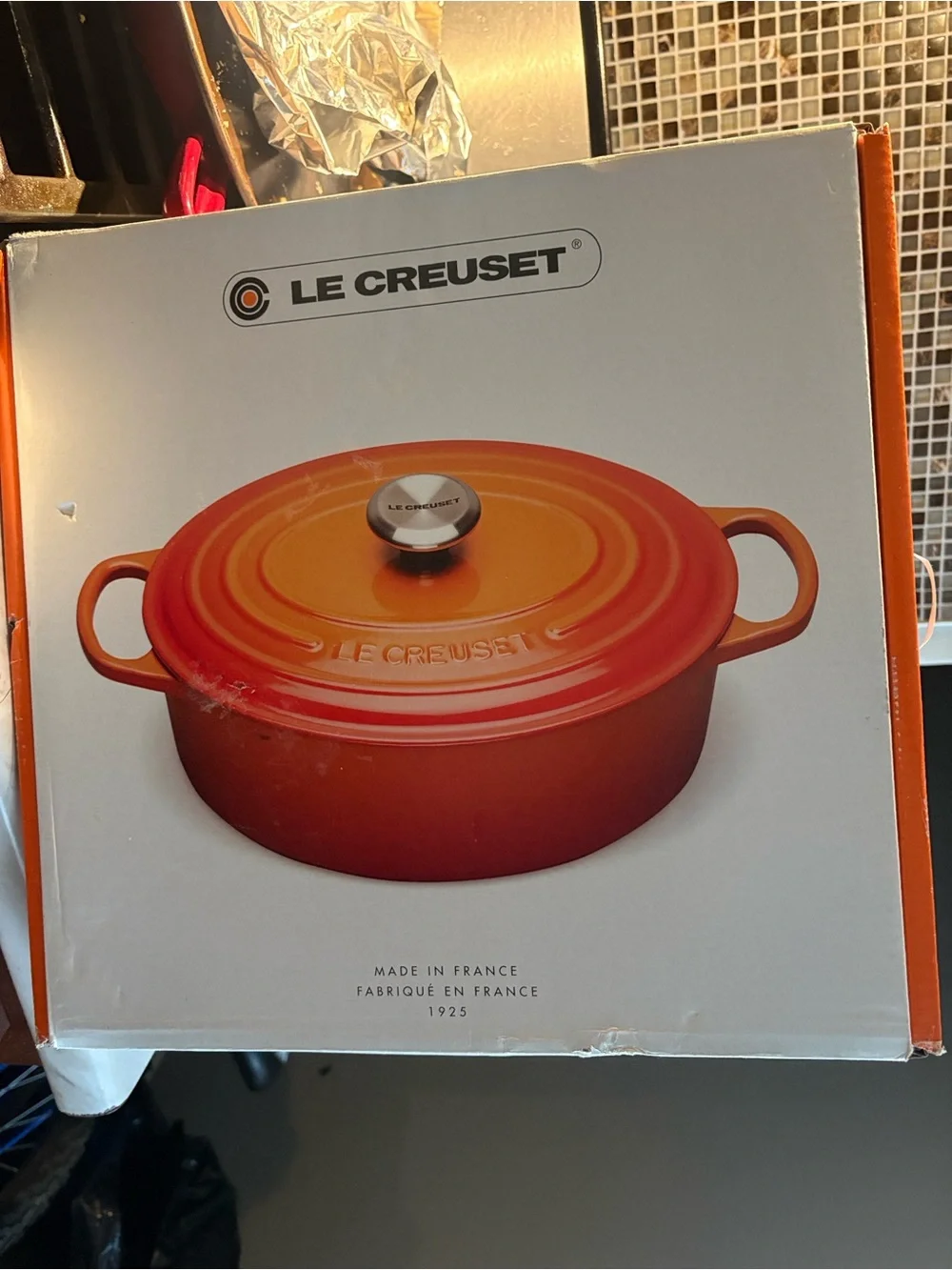 Le Creuset Orange Round Enameled Cast Iron Casserole