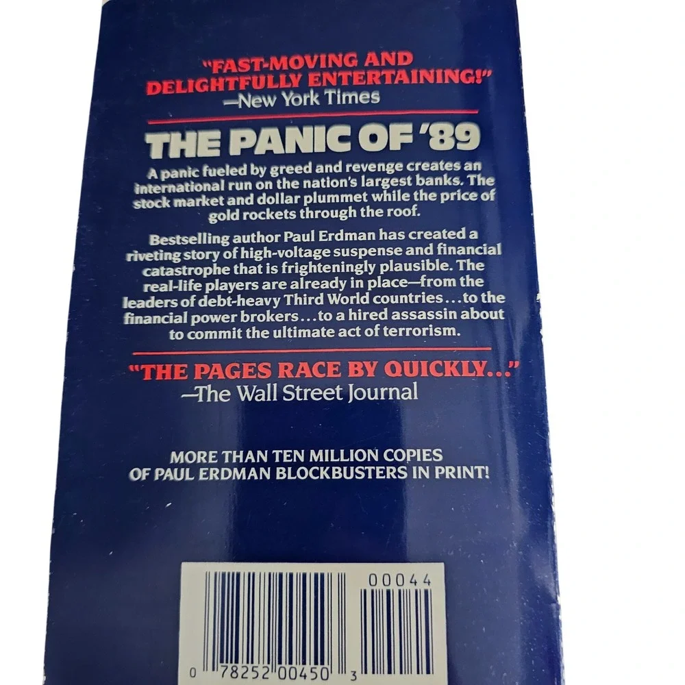The Panic‎ of '89 Paul Erdman Financial Thriller Mass Market Paperback 1988