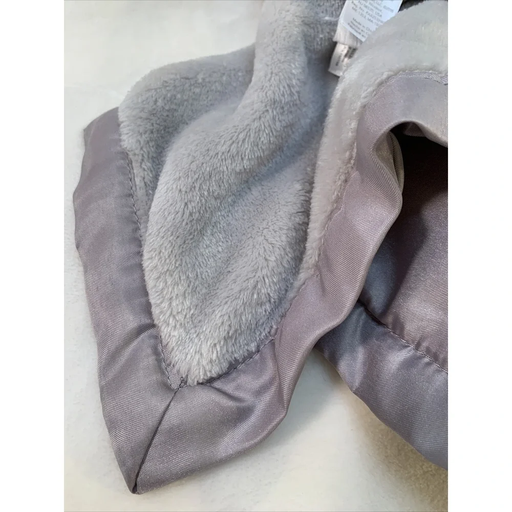 Carters Grey Gray Elephant Security Blanket Soft Velour Satin Baby Lovey Toy‎