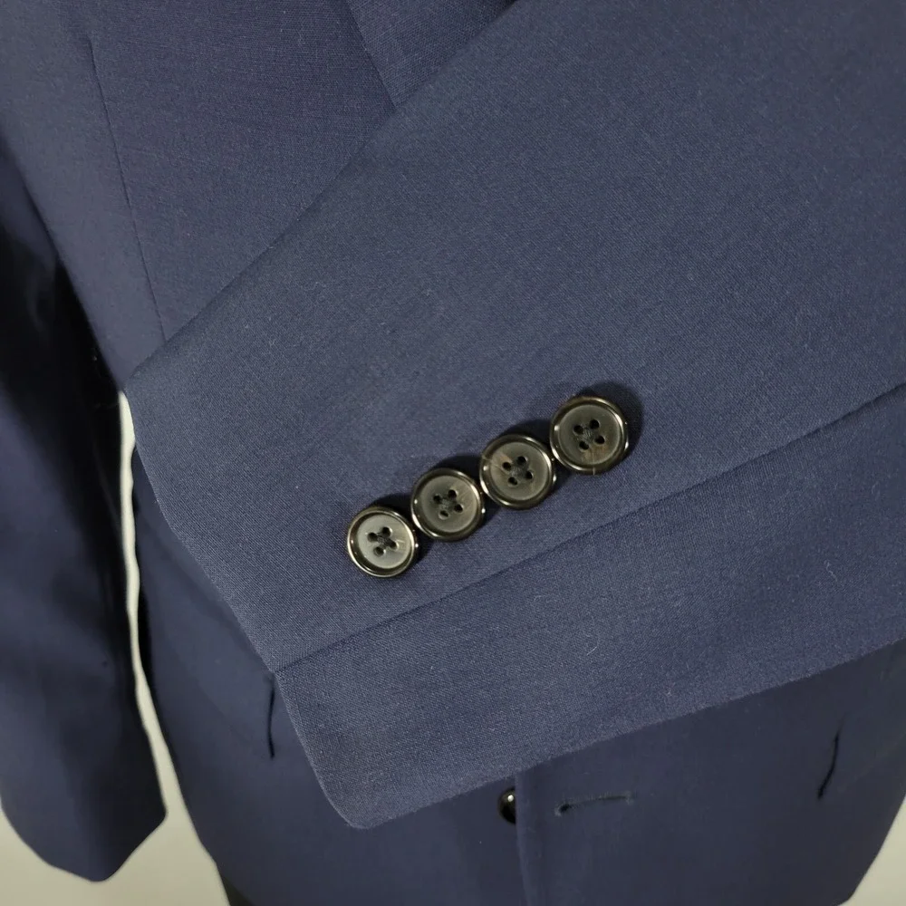 Lauren Ralph Lauren Men's Sport Coat Blazer Navy Blue Stretch Wool‎ Size 40S