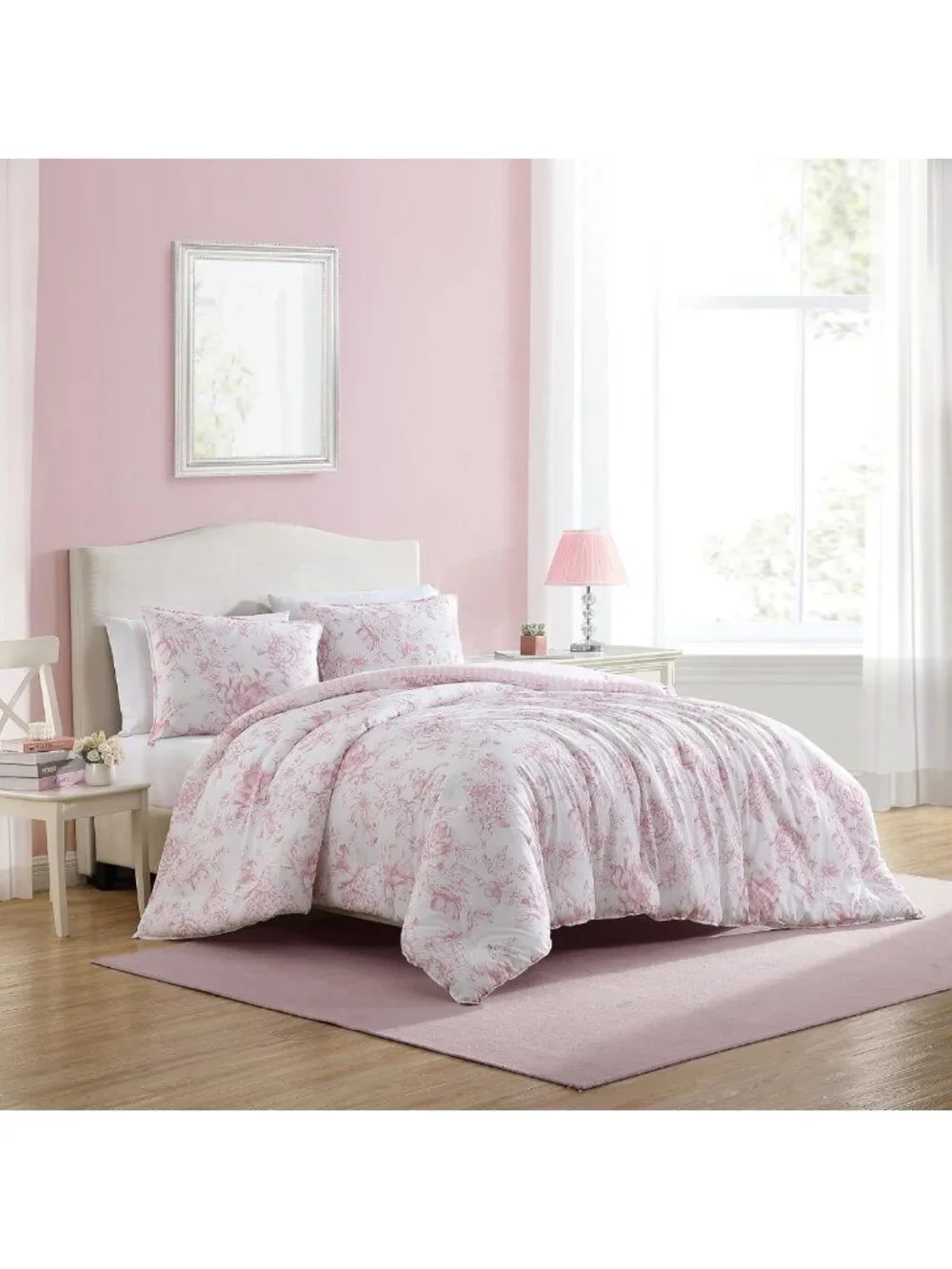 Reversible Twin Comforter Set with Shams, Soft Cotton Bedding, Cozy Home Decor