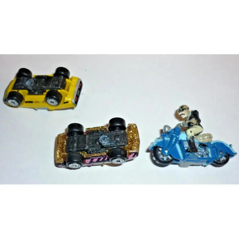 Lot 3 Micro Machines Harley Davidson Rider 2-Tone Blue Sparkle Rarissima Mustang