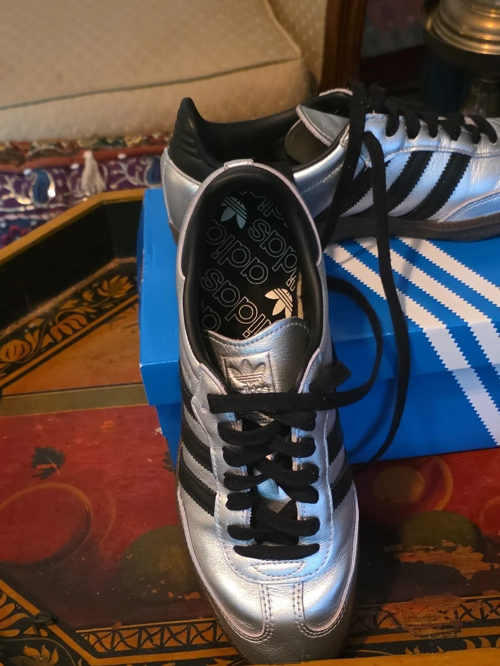 adidas shiny silver