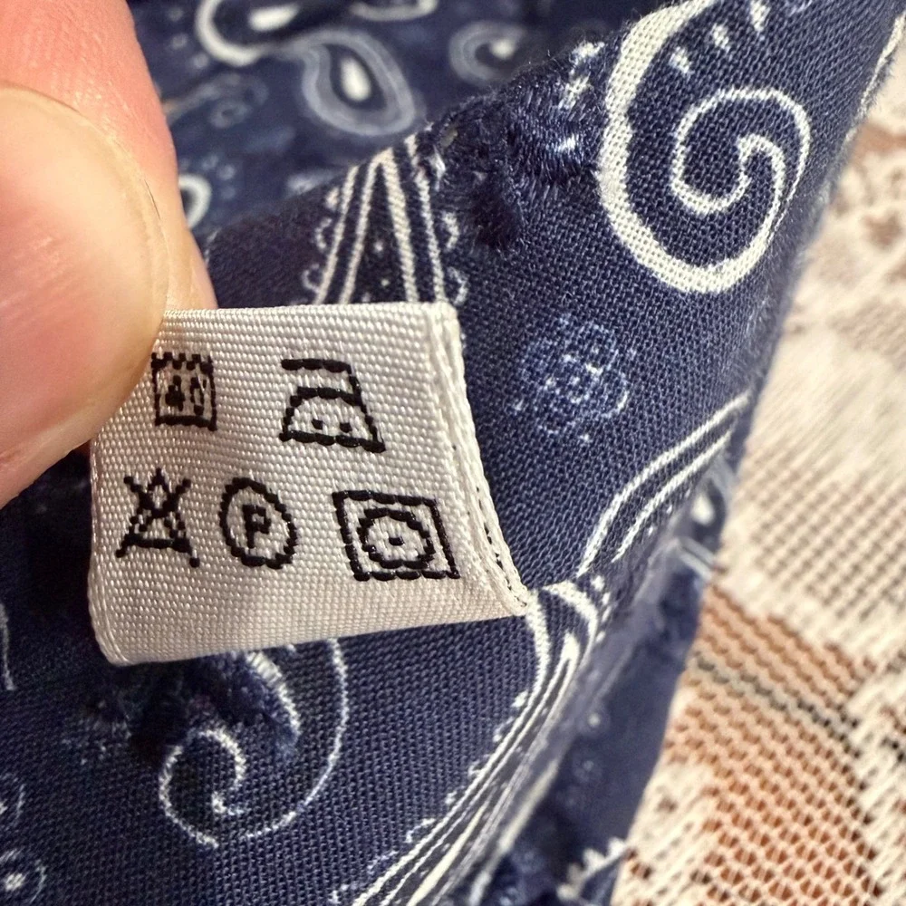 NWT Dolcepunta Necktie Mens OS‎ Navy Blue Excellent Paisley Eyelet Cotton Italy