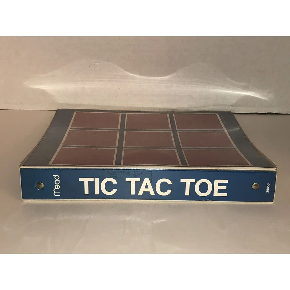 Vintage 70s Mead TIC TAC TOE Game 3-Ring Binder 1978 Metal Hinges 29450