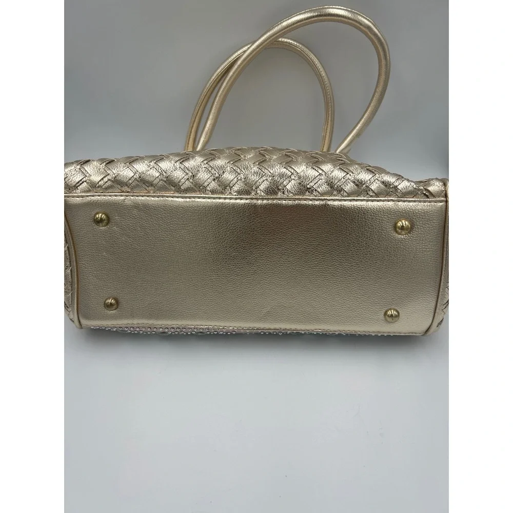 Handbag Bottari Gold Color Rhinestone Looking‎ Satchel Clutch Clasp Evening Bag
