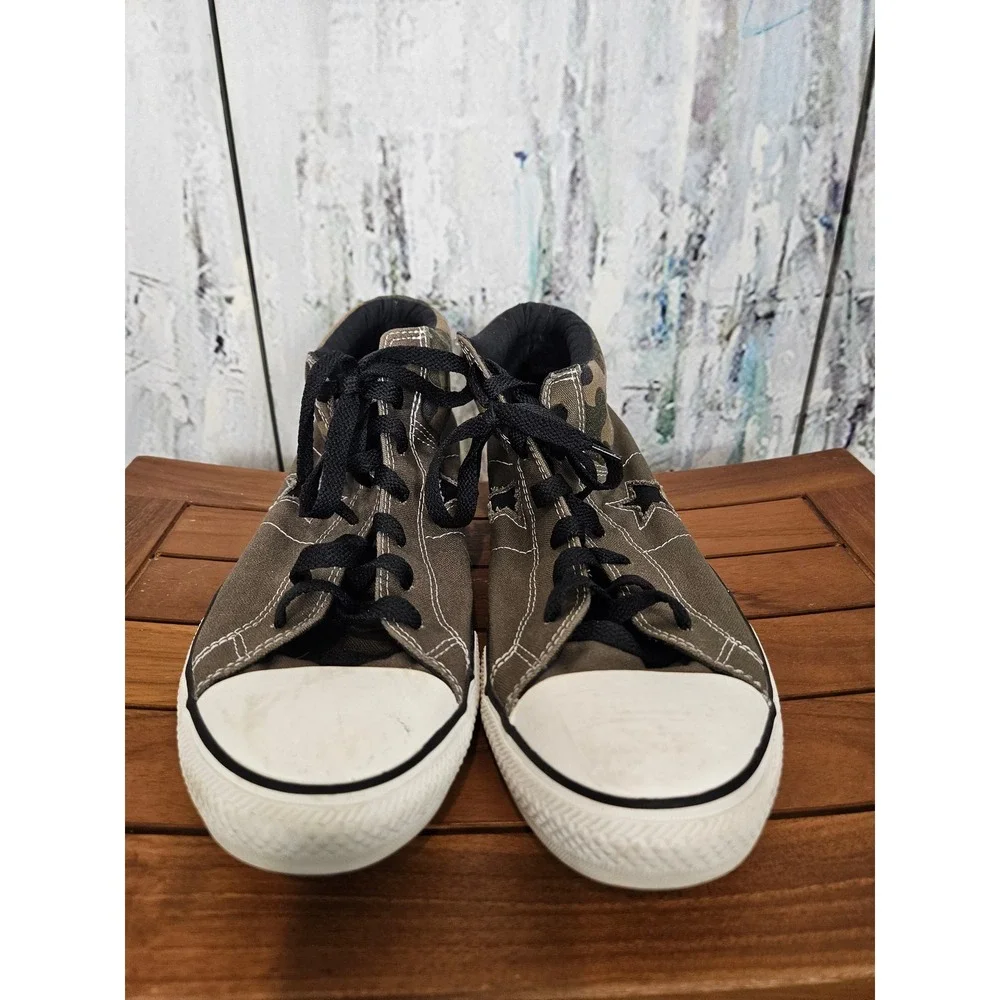 Converse‎ One Star 12 Mid Top Sneakers Brown Camo Canvas Skate Shoes Mens Casual