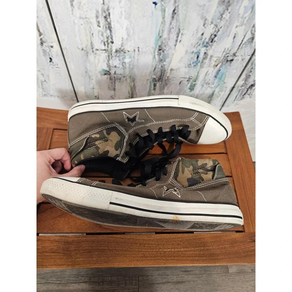 Converse‎ One Star 12 Mid Top Sneakers Brown Camo Canvas Skate Shoes Mens Casual