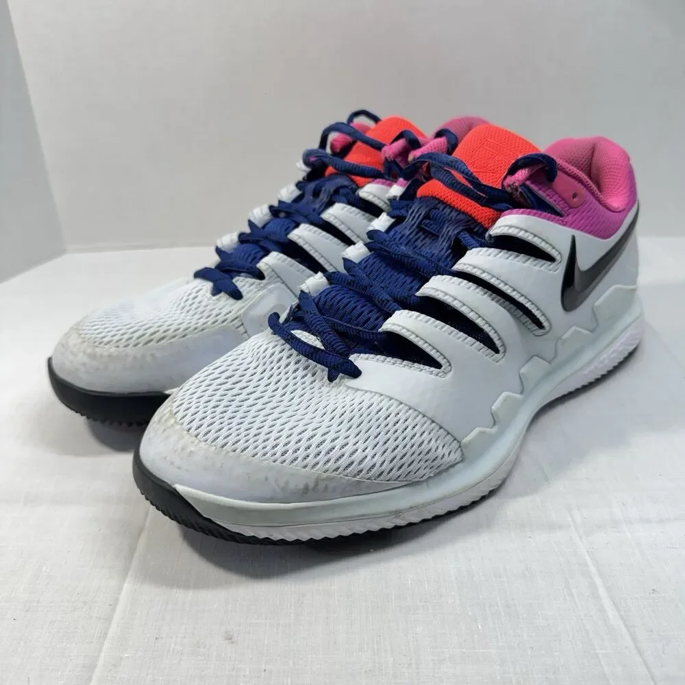 Nike Air Zoom Vapor X Roger Federer Tennis Shoes Mens 9 AA8030-401 Laser Fuchsia
