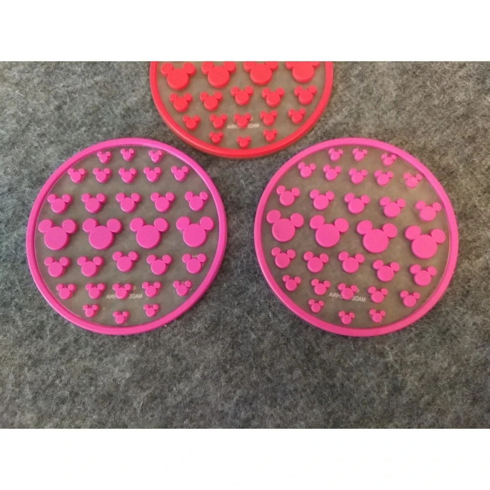 DISNEY Mickey Mouse Silicone Coasters‎ Lot of 5 Mickey Ears 3 Colors Stackable