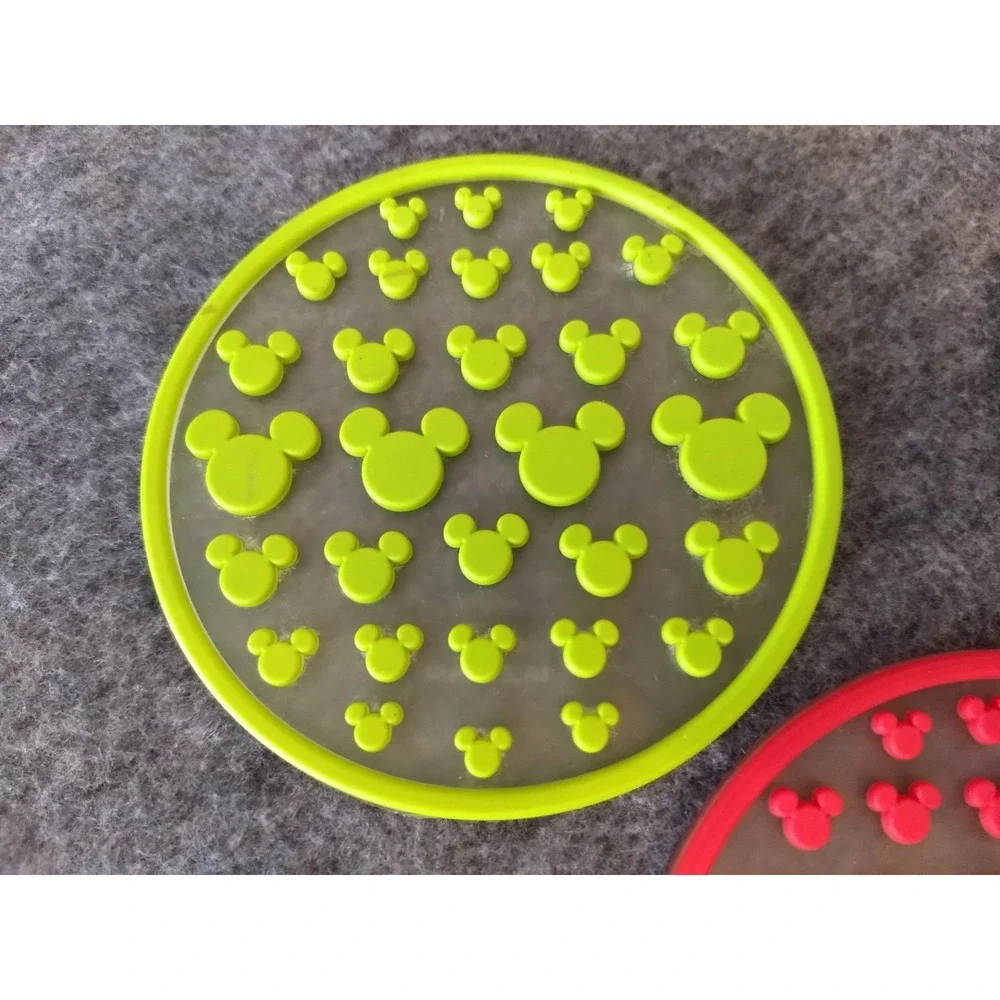 DISNEY Mickey Mouse Silicone Coasters‎ Lot of 5 Mickey Ears 3 Colors Stackable