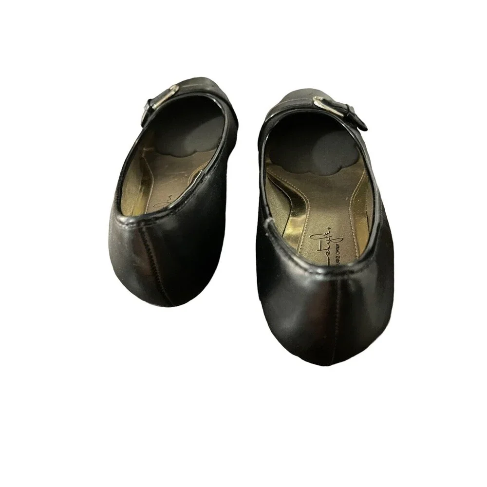 Hush Puppies Soft Style Women's 1/2” Dress Shoes Black Buckle Detail Size:8M
