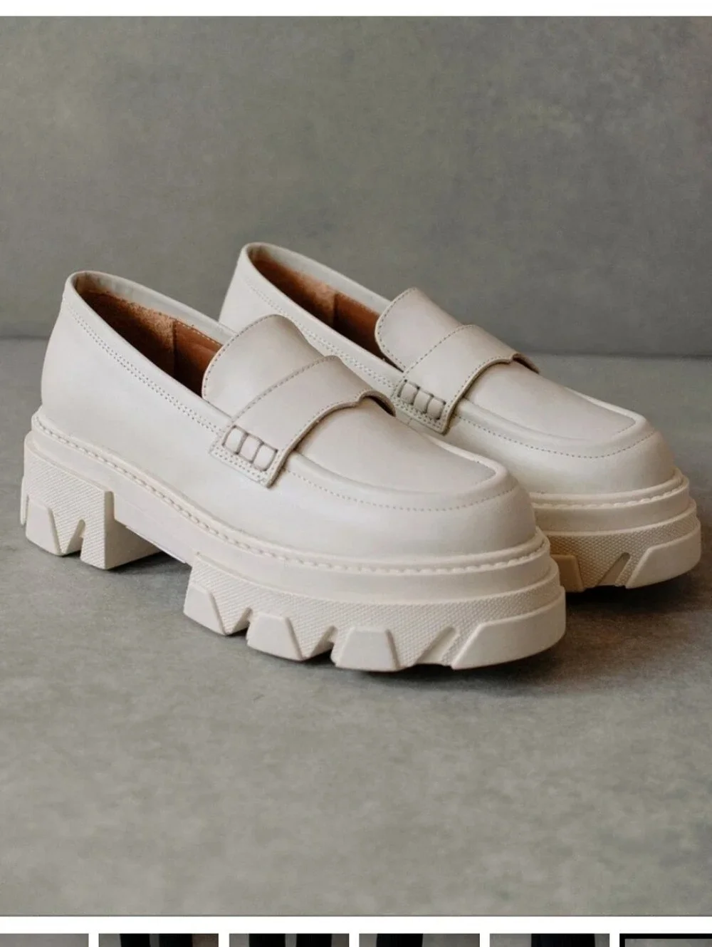 ALOHAS TRAILBLAZER LEATHER LOAFERS CREAM IVORY SZ 39(US 8-8.5)