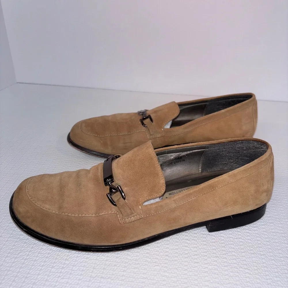 Loafers Caressa Crosstown‎ Collection Suede Leather Tan Brown Flats Shoes 9M