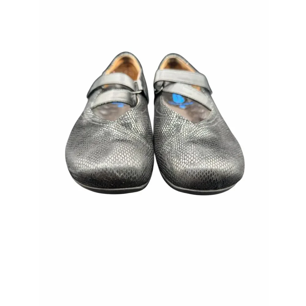 Wolky Mary Jane Shoes Black Leather Comfort EU 40 US 8.5-9