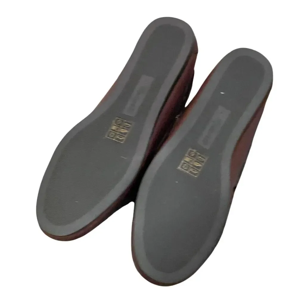 Madewell Women's The Jamie Boat Shoes Comfort Leather Cherry Wood Size 7 NWOB