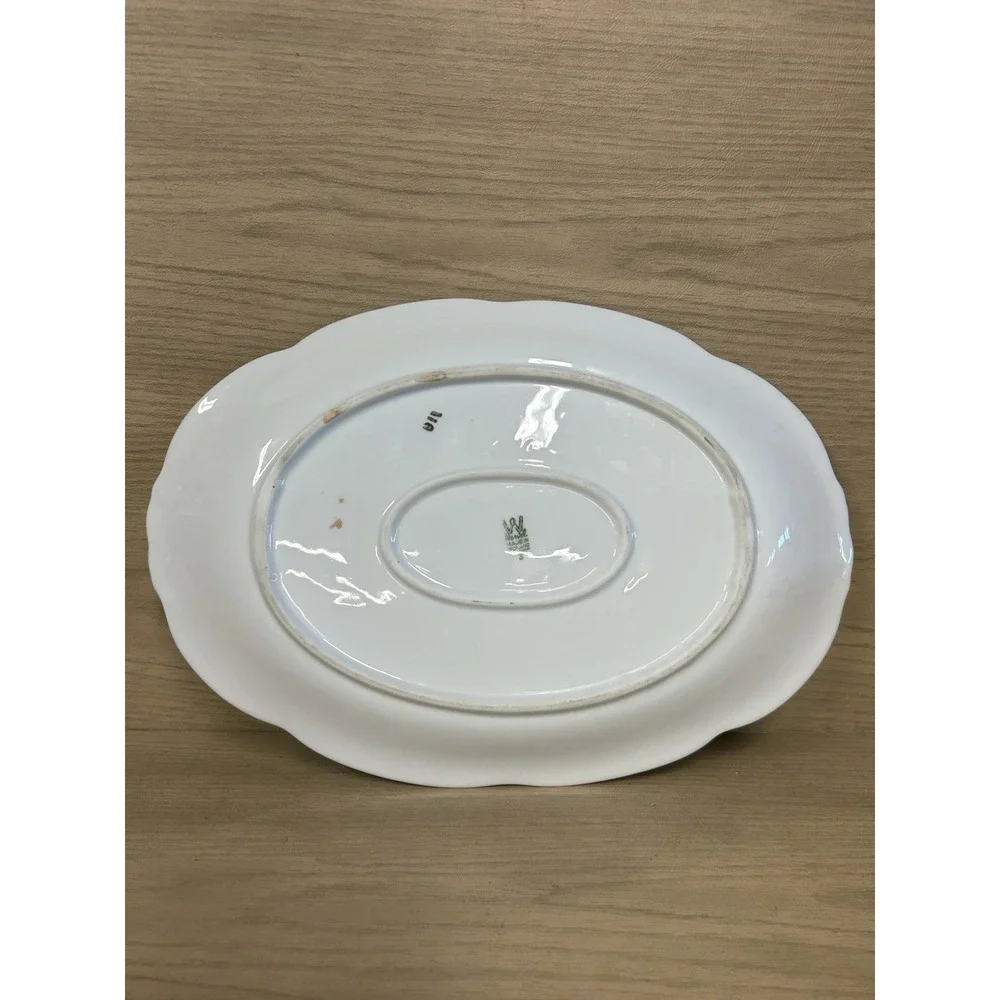 Vtg Wawel Meissen Flower Oval Serving Platter Poland 13