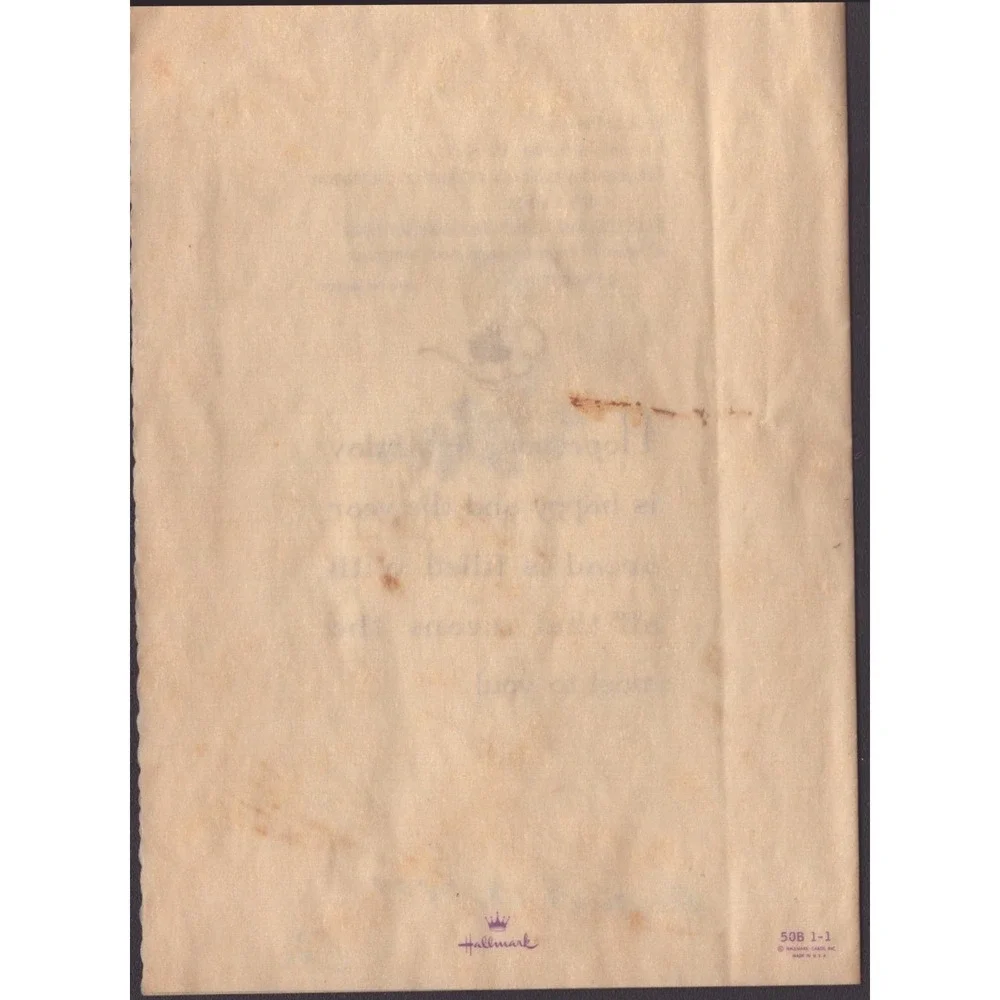 Vintage Hallmark Birthday Greeting Card Purple Grapes Gold Foil Sanskrit Verse
