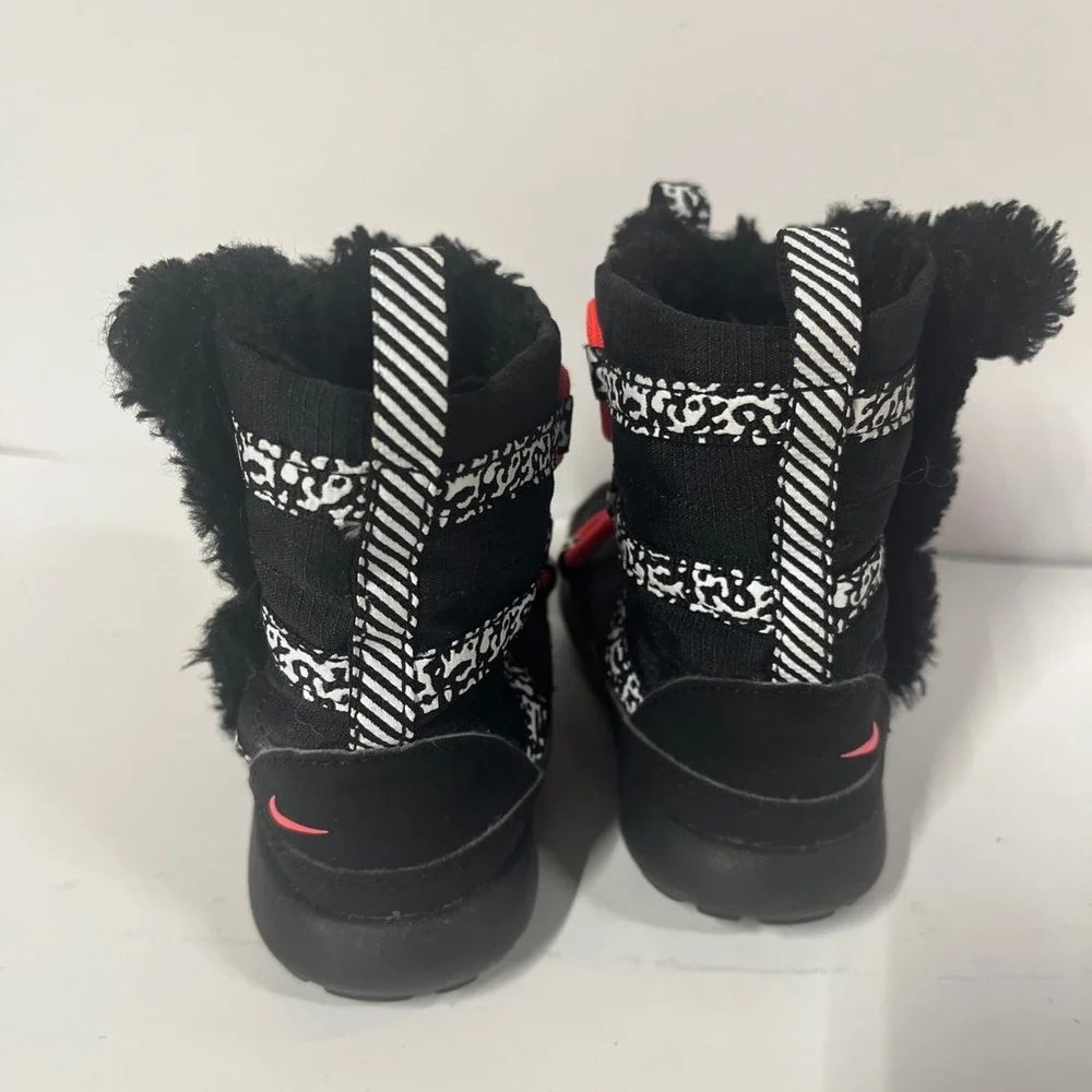 Nike Kids Snow Boots Black Faux Fur Toddler‎ Size 6C Winter