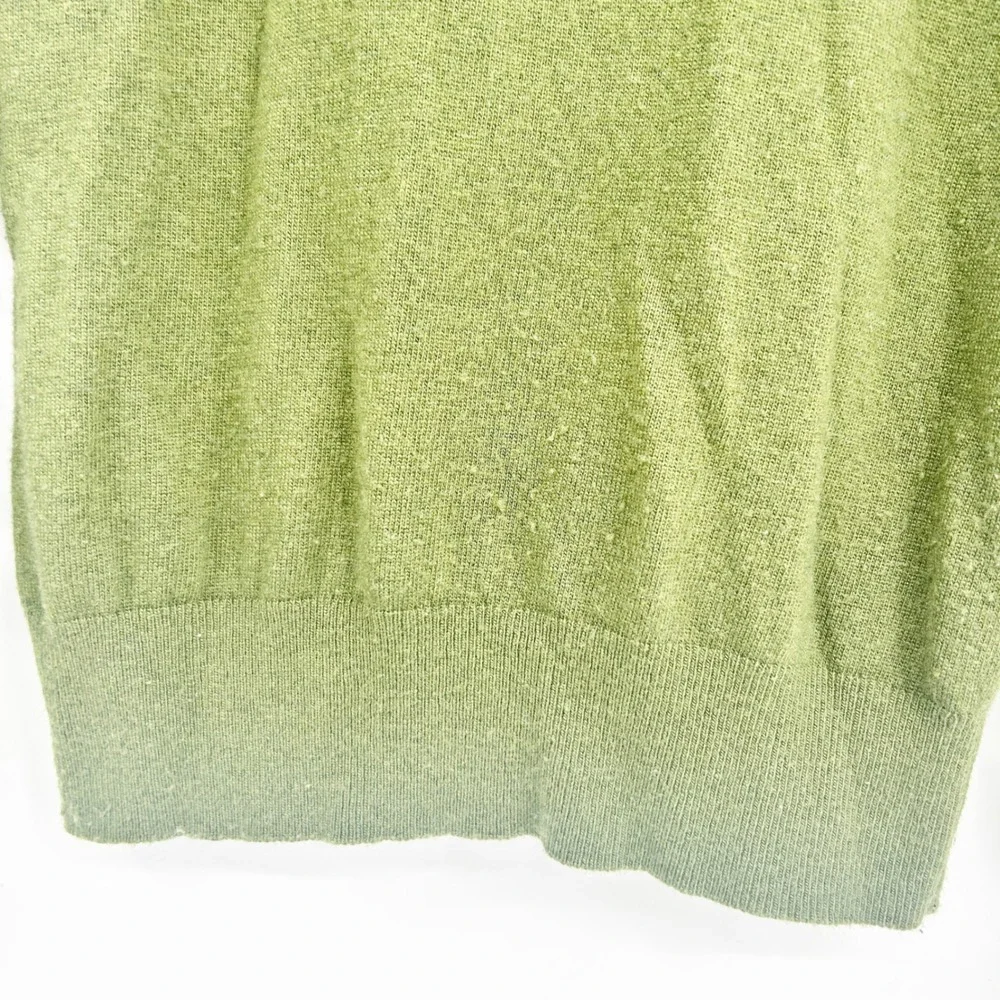 J. Crew Womens‎ Moss Green Wool Blend Tiered Ruffle Sleeve Preppy Sweater XXS