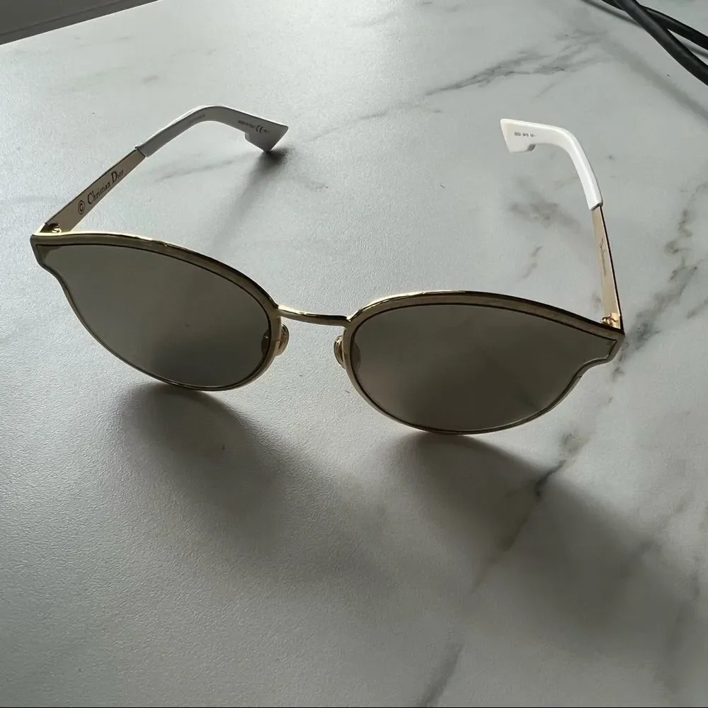 CHRISTIAN DIOR SYMMETRIC GBZQV WHITE MARBLE AUTHENTIC FRAMES SUNGLASSES 59-19