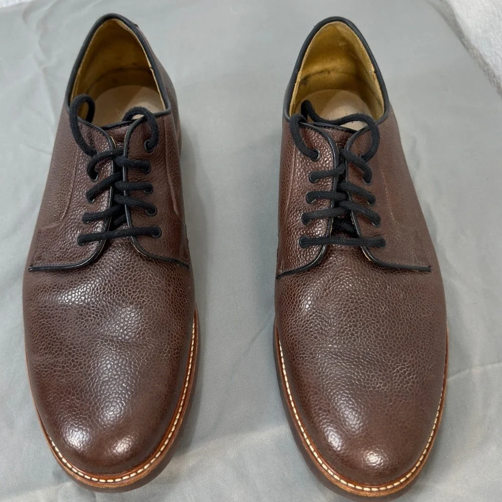 Samuel Hubbard Market Cap Mens 12 Brown Pebble Grain Leather Derby Professional