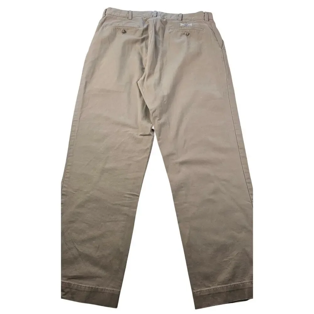 36 / 30 chino khaki cotton polo ralph lauren pants mens preppy work casual