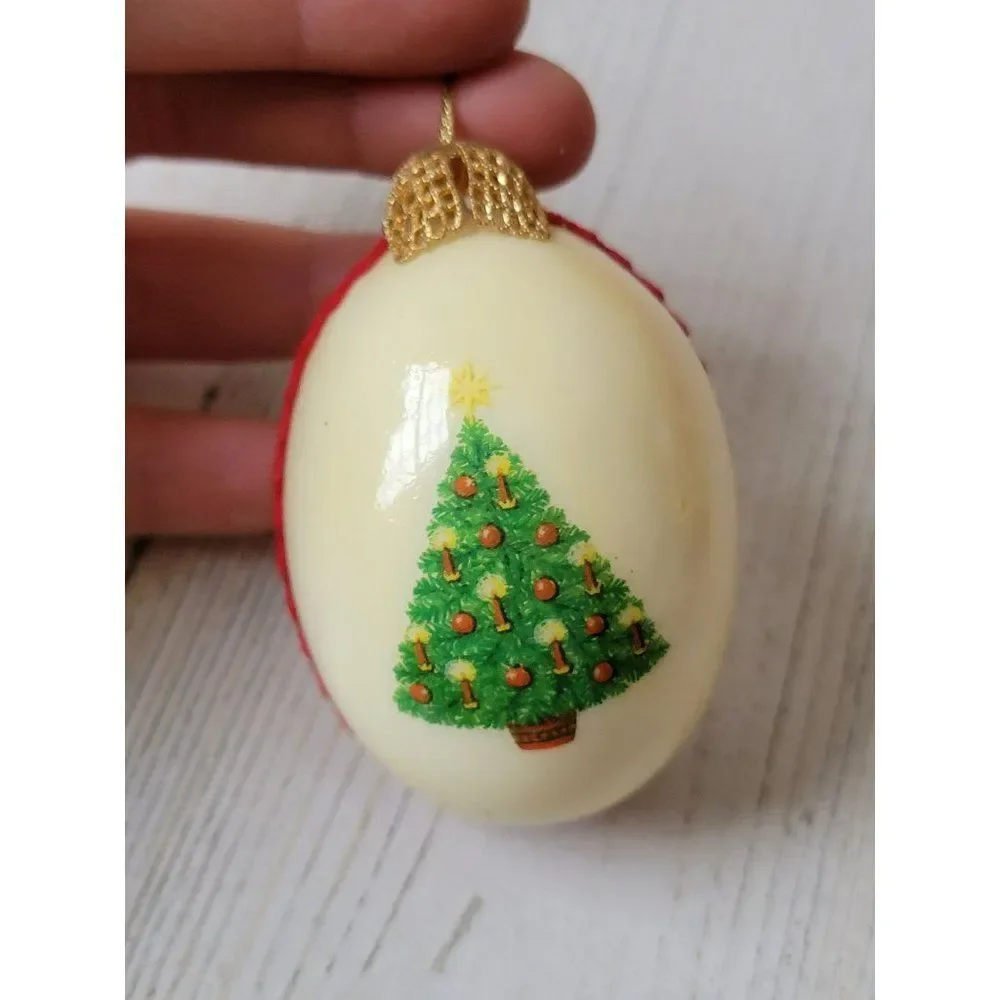 Christmas tree egg Red‎ ornament Xmas decor
