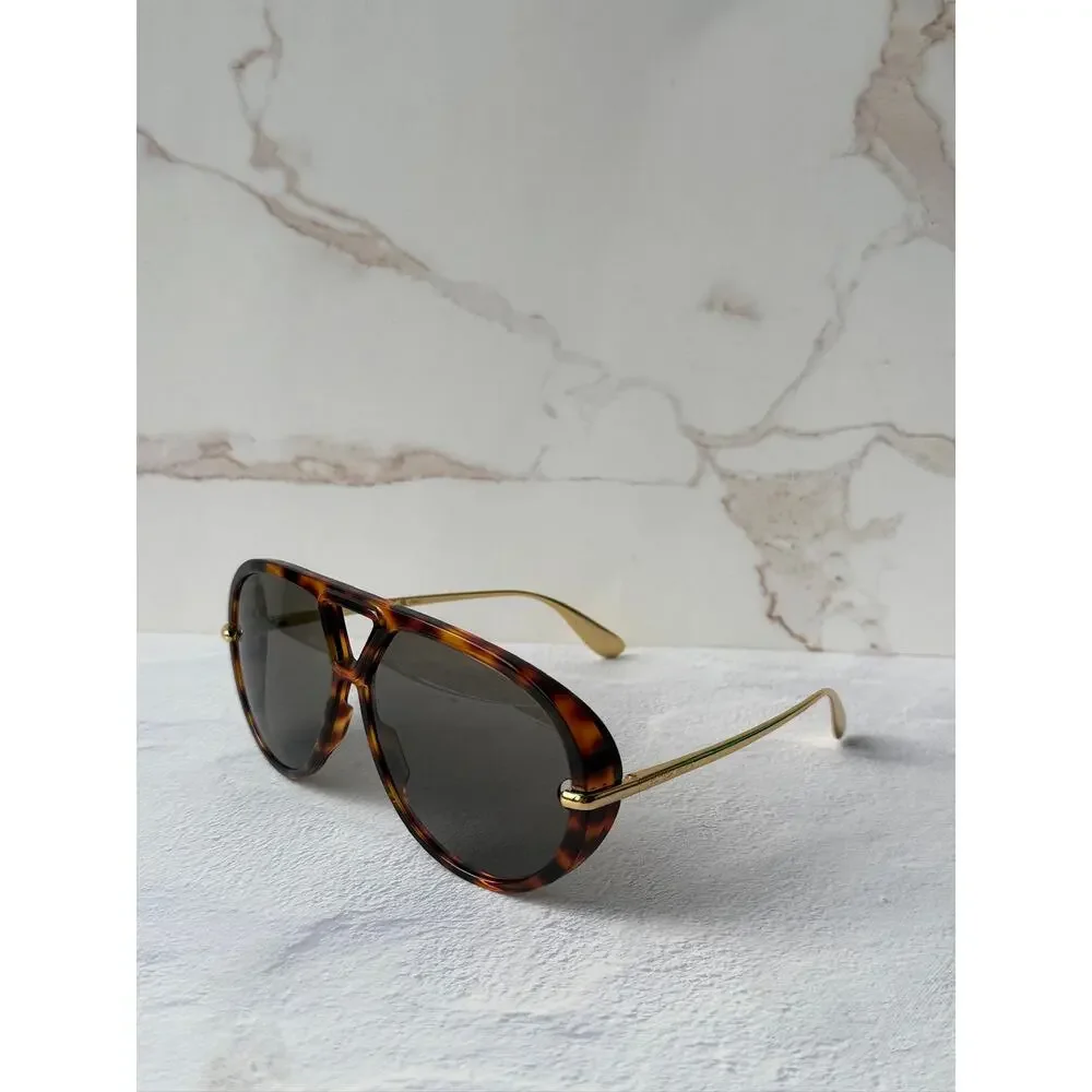 NEW Bottega Veneta BV1274S Aviator Sunglasses Brown Tortoise